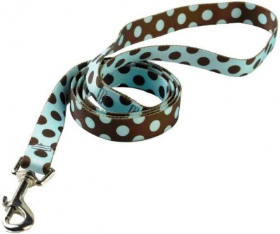 Yellow Dog Design Blue/Brown Polka Dot Lead, 3/4 x 48-inch RRP 8.99 CLEARANCE XL 4.99